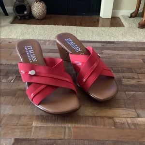 Italian made wedge sandals- never worn